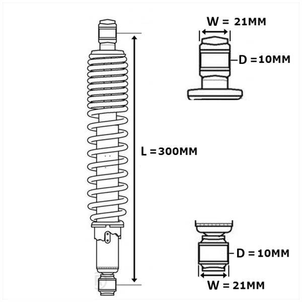 Stoßdämpfersatz 300mm Schwarz
