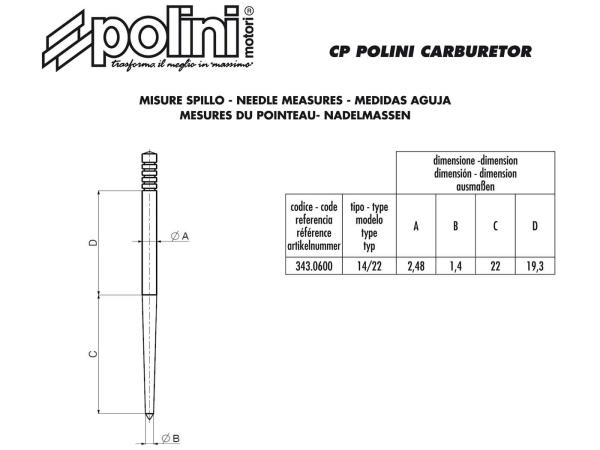 Vergasernadel Polini CP 14/22