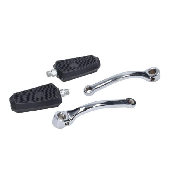 Pedalarmset Chrom 155mm mit Blockpedalen