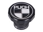 Tankdeckel Aluminium schwarz 30mm mit "PUCH" Logo