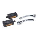 Pedalarmset Chrom 155mm mit Reflektorpedalen