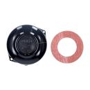 Polraddeckel schwarz mit schwarzem Gummilogo